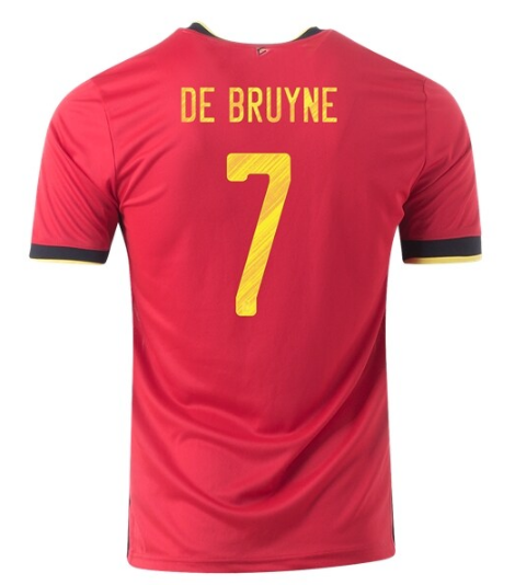 2020 EURO Belgium Home Kit Soccer Jersey Kevin De Bruyne 7